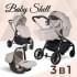 Детская коляска Farfello Baby Shell 3 в 1 2024 кофейный