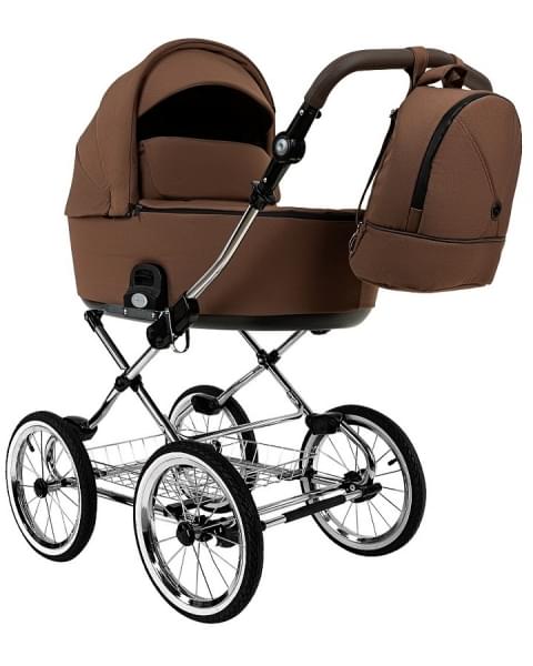 Детская коляска Roan Bass Next Classic 2.0 d14 3 в 1 с автокреслом Tutis Elo Lux EduSky Black BSNC/91/2 Mocha Mousse/Black/руч.Cappuccino