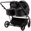 Детская коляска для двойни Adamex Leo Duo Deluxe 2 в 1 DUO-SA2 (ЧЕРНАЯ КОЖА)