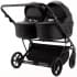 Детская коляска для двойни Adamex Leo Duo Deluxe 2 в 1 DUO-SA2 (ЧЕРНАЯ КОЖА)