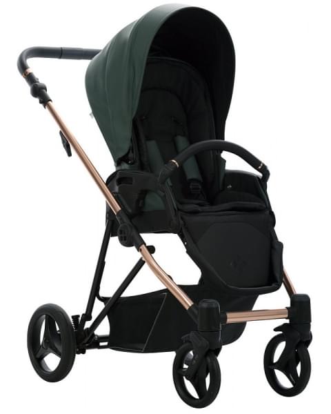 Детская коляска Bebetto Yoddi Premium Class 2 в 1 04 зеленая кожа рама бронза