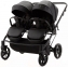 Детская коляска для двойни Adamex Leo Duo Deluxe 2 в 1 DUO-SA2 (ЧЕРНАЯ КОЖА)