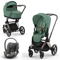 Cybex Priam IV 3 в 1 Leaf Green (Зеленый), Rose Gold + Cloud T i-Size