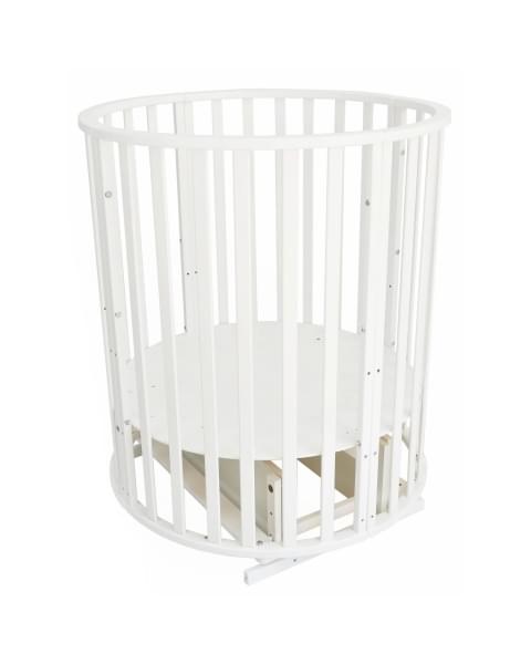 Кровать детская INDIGO Омега 25 6в1 круг-овал с поперечный маятником или на колесах