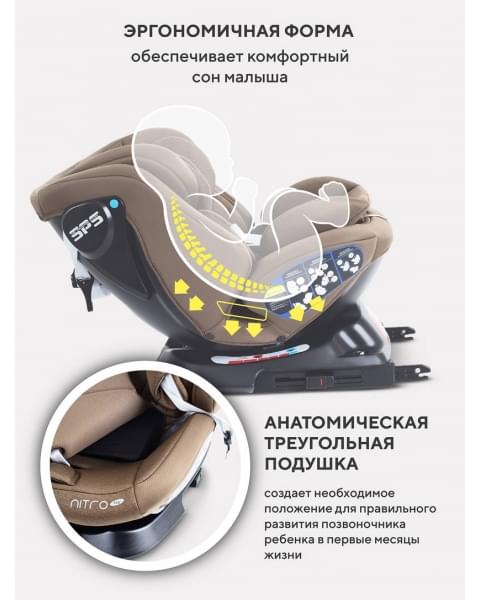 Автокресло Rant Nitro new isofix группа 0/1/2/3 (0-36 кг) Beige