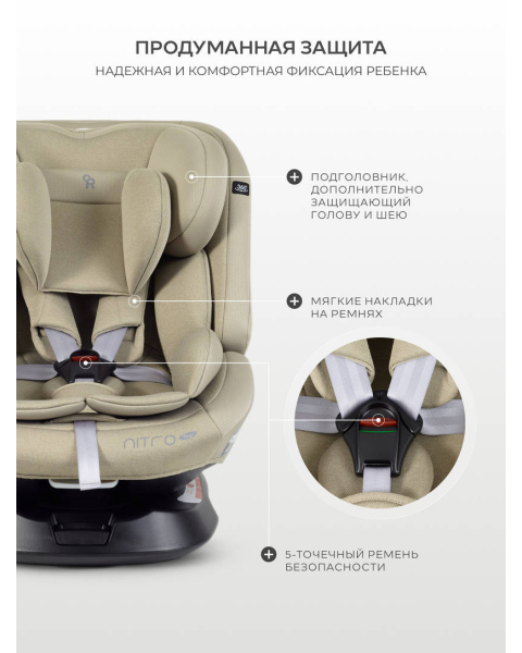 Автокресло Rant Nitro new isofix группа 0/1/2/3 (0-36 кг) Stone