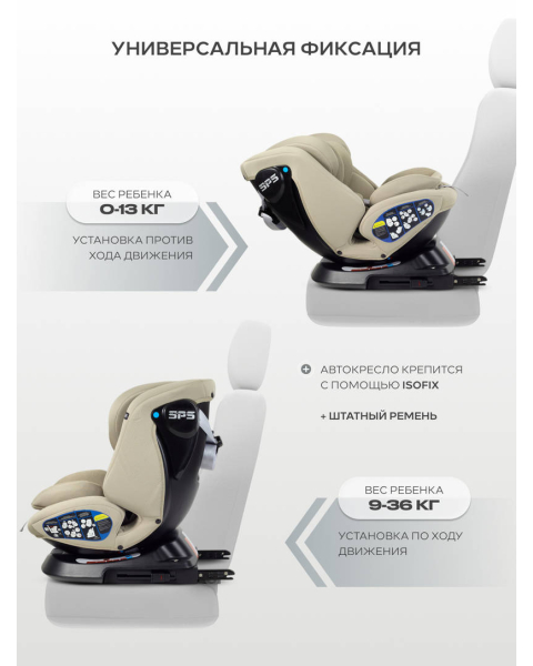 Автокресло Rant Nitro new isofix группа 0/1/2/3 (0-36 кг) Stone