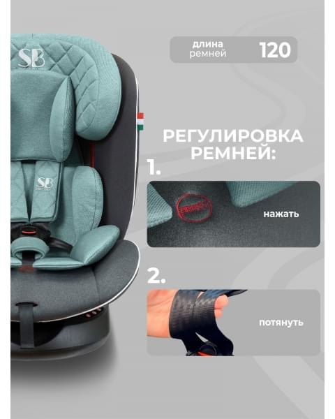Автокресло группа 0123 (0-36) Sweet Baby Crosstour HB636 360 SPS Isofix Grey/Turquoise