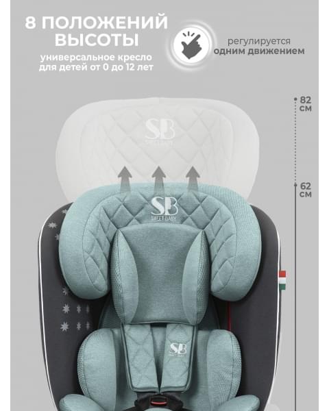 Автокресло группа 0123 (0-36) Sweet Baby Crosstour HB636 360 SPS Isofix Grey/Turquoise