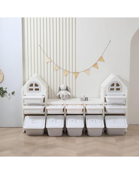 Стеллаж для игрушек UNIX Kids 12 ящиков Grey