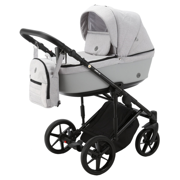 Детская коляска Adamex Amelia 2 в 1 AM248-TIP (СВ.СЕР+СВ.СЕР.КОЖА)