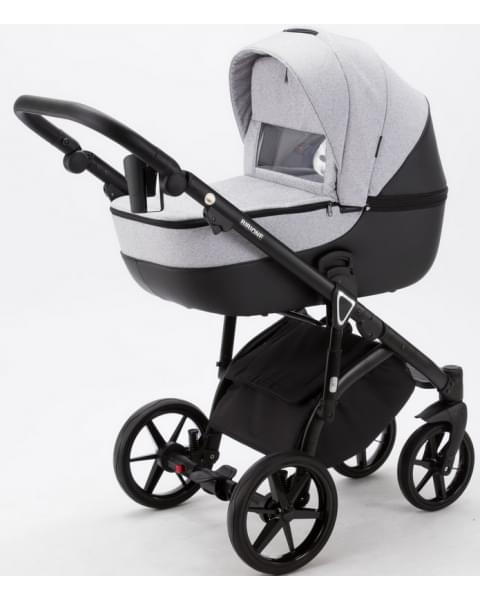 Детская коляска Adamex Bibione 3 в 1 BI-PS12 (СВ.СЕР.БЕРЕЗКА+ЧЕРН.КОЖА)