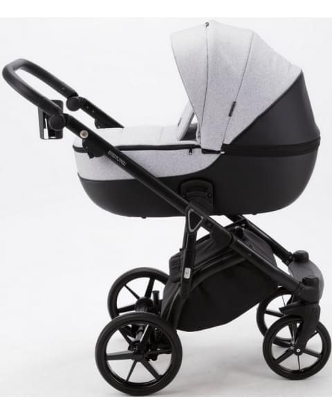 Детская коляска Adamex Bibione 3 в 1 BI-PS12 (СВ.СЕР.БЕРЕЗКА+ЧЕРН.КОЖА)