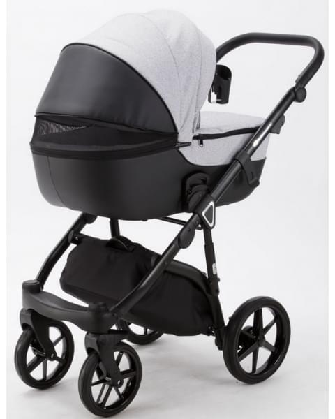 Детская коляска Adamex Bibione 3 в 1 BI-PS12 (СВ.СЕР.БЕРЕЗКА+ЧЕРН.КОЖА)