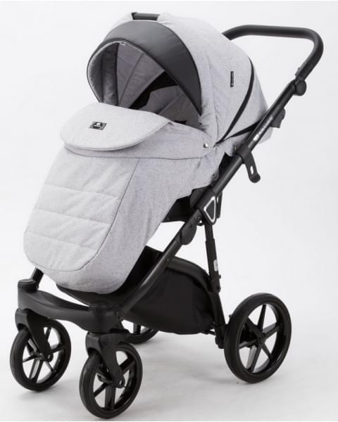 Детская коляска Adamex Bibione 3 в 1 BI-PS12 (СВ.СЕР.БЕРЕЗКА+ЧЕРН.КОЖА)