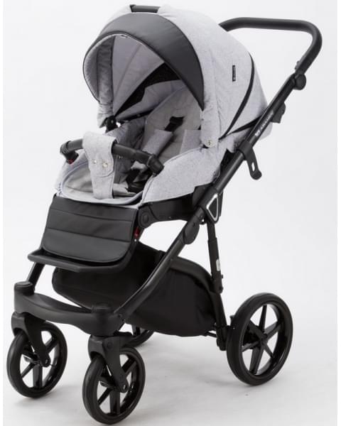 Детская коляска Adamex Bibione 3 в 1 BI-PS12 (СВ.СЕР.БЕРЕЗКА+ЧЕРН.КОЖА)