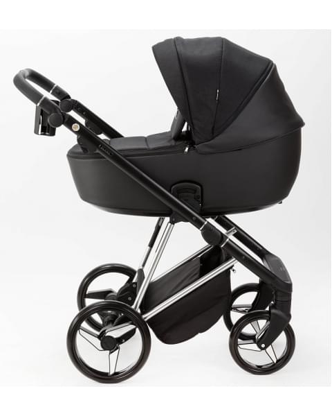 Детская коляска Adamex Blanc Special Edition 3 в 1 BL-PS700 (ЧЁРН.ТК+ЧЁРН.КОЖА+ХРОМ РАМА)