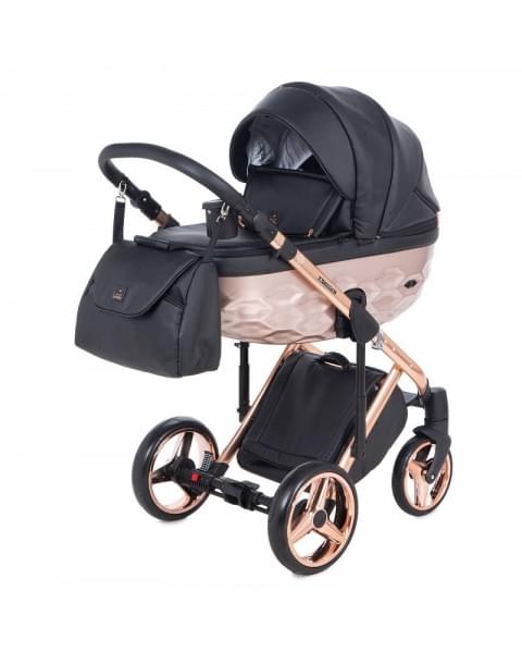 Детская коляска Adamex Chantal Star Collection 3 в 1 STAR101 черный+розовый
