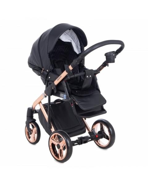 Детская коляска Adamex Chantal Star Collection 3 в 1 STAR101 черный+розовый