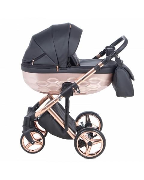 Детская коляска Adamex Chantal Star Collection 3 в 1 STAR101 черный+розовый