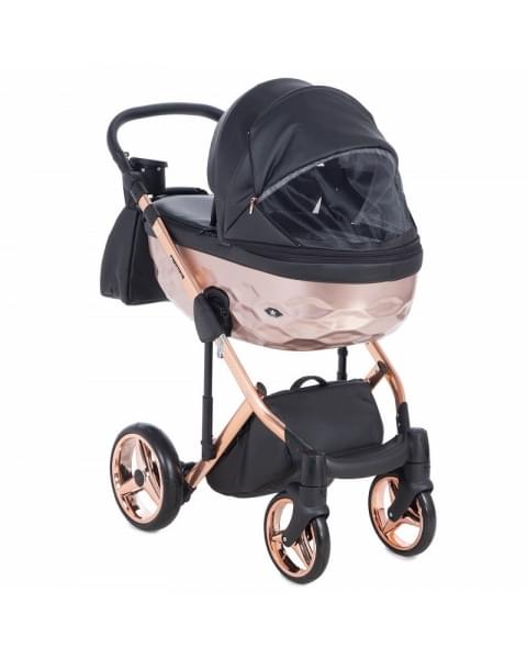 Детская коляска Adamex Chantal Star Collection 3 в 1 STAR101 черный+розовый