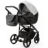 Детская коляска Adamex Lanti Deluxe 2 в 1 LN-SD01 (БЕЛ.КОЖА + ЧЕРН. КОЖА)