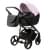 Детская коляска Adamex Lanti Deluxe 2 в 1 LN-SD101 (РОЗОВ.ЗЕФИР КОЖА + ЧЕРН.КОЖА)