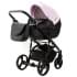 Детская коляска Adamex Lanti Deluxe 2 в 1 LN-SD101 (РОЗОВ.ЗЕФИР КОЖА + ЧЕРН.КОЖА)