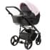 Детская коляска Adamex Lanti Deluxe 2 в 1 LN-SD101 (РОЗОВ.ЗЕФИР КОЖА + ЧЕРН.КОЖА)
