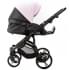 Детская коляска Adamex Lanti Deluxe 2 в 1 LN-SD101 (РОЗОВ.ЗЕФИР КОЖА + ЧЕРН.КОЖА)