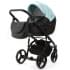 Детская коляска Adamex Lanti Deluxe 2 в 1 LN-SD111 (СВ.БИРЮЗОВАЯ.КОЖА + ЧЕРН.КОЖА)