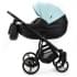Детская коляска Adamex Lanti Deluxe 2 в 1 LN-SD111 (СВ.БИРЮЗОВАЯ.КОЖА + ЧЕРН.КОЖА)