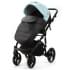 Детская коляска Adamex Lanti Deluxe 2 в 1 LN-SD111 (СВ.БИРЮЗОВАЯ.КОЖА + ЧЕРН.КОЖА)
