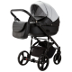 Детская коляска Adamex Lanti Deluxe 3 в 1 LN-SD107 (СВ.СЕР.КОЖА + ЧЕРН. КОЖА)