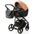 Детская коляска Adamex Lanti Deluxe 3 в 1 LN-SD109 (КАРАМЕЛЬ.КОЖА + ЧЕРН. КОЖА)