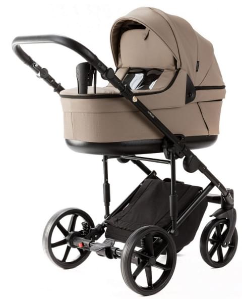 Детская коляска Adamex Locco Light Deluxe 3 в 1 LL-SA09 (Т.БЕЖЕВАЯ КОЖА)