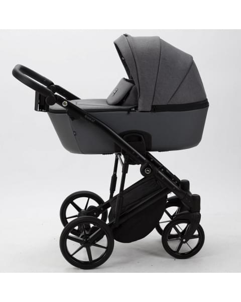 Детская коляска Adamex Mobi 2 в 1 M-PS108 Темно-серый, Кожа