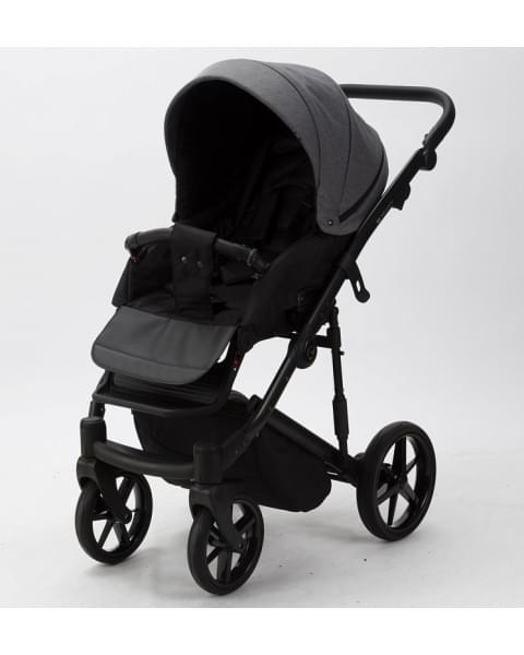 Детская коляска Adamex Mobi 2 в 1 M-PS108 Темно-серый, Кожа