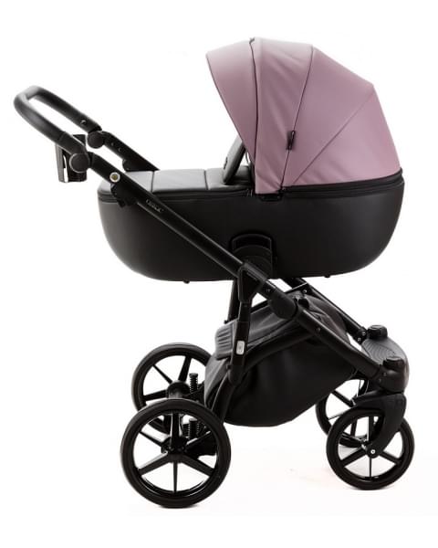 Детская коляска Adamex Nola Deluxe 2 в 1 N-SD106 (СИРЕНЬ КОЖА + ЧЕРН.КОЖА)