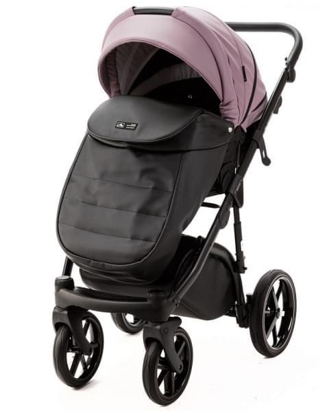 Детская коляска Adamex Nola Deluxe 2 в 1 N-SD106 (СИРЕНЬ КОЖА + ЧЕРН.КОЖА)