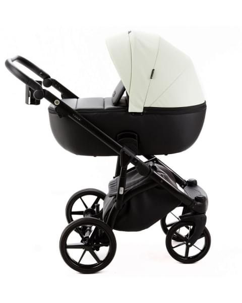Детская коляска Adamex Nola Deluxe 3 в 1 N-SD104 (КРЕМОВАЯ КОЖА + ЧЕРН.КОЖА)