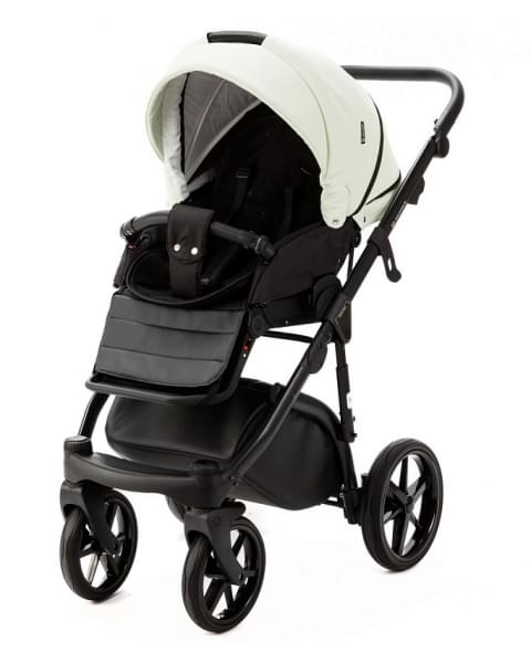 Детская коляска Adamex Nola Deluxe 3 в 1 N-SD104 (КРЕМОВАЯ КОЖА + ЧЕРН.КОЖА)