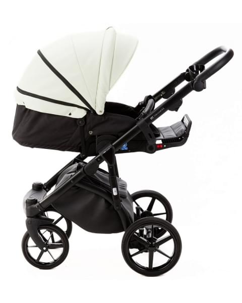 Детская коляска Adamex Nola Deluxe 3 в 1 N-SD104 (КРЕМОВАЯ КОЖА + ЧЕРН.КОЖА)