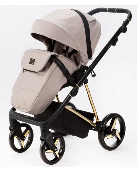 Детская коляска Adamex Quantum Special Edition 3 в 1 Q-TK770 (БЕЖЕВЫЙ+ЗОЛОТО РАМА)