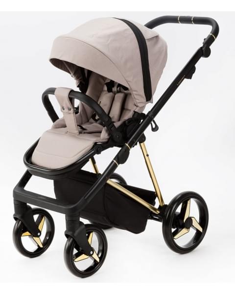 Детская коляска Adamex Quantum Special Edition 3 в 1 Q-TK770 (БЕЖЕВЫЙ+ЗОЛОТО РАМА)