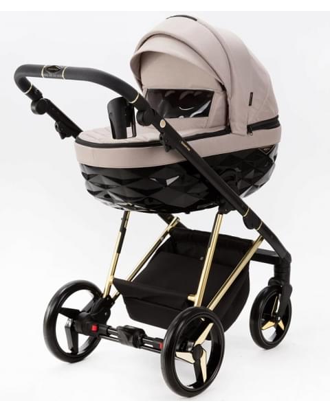 Детская коляска Adamex Quantum Special Edition 3 в 1 Q-TK770 (БЕЖЕВЫЙ+ЗОЛОТО РАМА)