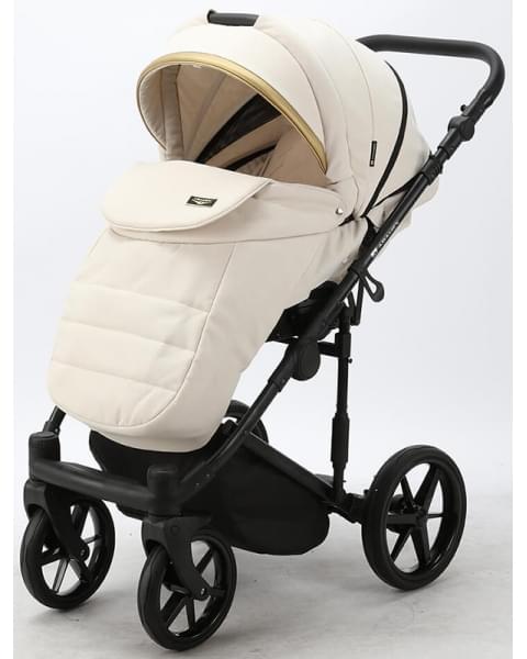 Детская коляска Adamex Rimini 2 в 1 RI17-LUX МОЛОЧН+МОЛОЧН.КОЖА+ЗОЛОТО.ОТДЕЛКА