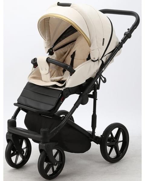 Детская коляска Adamex Rimini 2 в 1 RI17-LUX МОЛОЧН+МОЛОЧН.КОЖА+ЗОЛОТО.ОТДЕЛКА