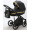 Детская коляска Adamex Rimini Deluxe 3 в 1 RI203 ЧЕРН.КОЖА+ЗОЛОТО.ОТДЕЛКА
