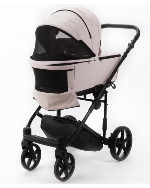 Детская коляска Adamex Zico Deluxe New 2 в 1 ZN-SA15 СВЕТЛО-РОЗОВАЯ КОЖА